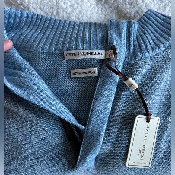 Peter Millar Sky Blue Knit with Zipper Accent - Picture 3 of 7